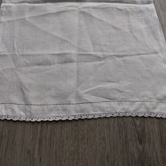 Vintage Crochet Trimmed Tea Towel Kitchen Dining Napkin - Picture 5 of 10